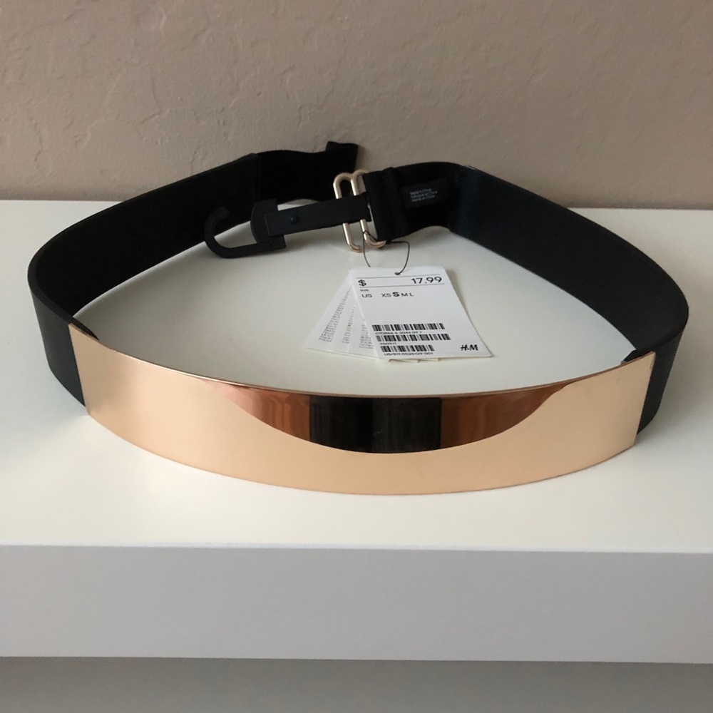 Stylish belt with gold plate detail